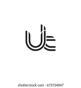 Initial letter ut, linked outline rounded lowercase, monogram black