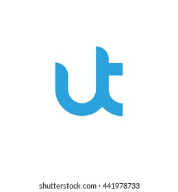 initial letter ut linked round lowercase logo blue