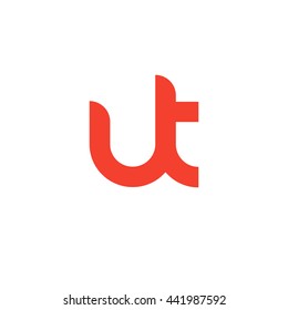 initial letter ut linked round lowercase logo red