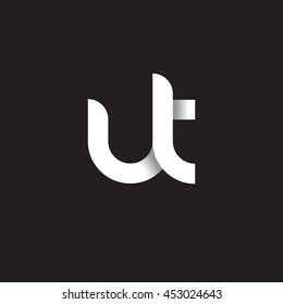 initial letter ut modern linked circle round lowercase logo white black