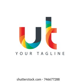 Initial Letter UT Rounded Design Logo