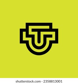 Initial letter UT or TU monogram logo