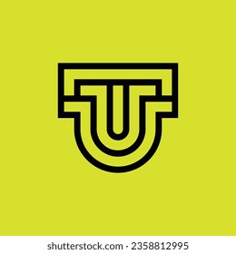 Initial letter UU or 2U monogram logo svg
