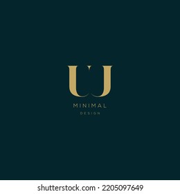 Initial letter UU alphabet minimal vector icon