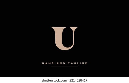 Initial letter UU alphabet minimal vector icon