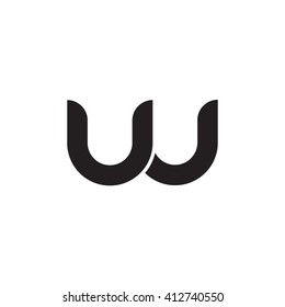 initial letter uu linked round lowercase monogram logo black