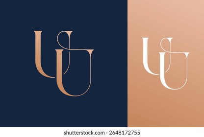 Letra inicial UU logotipo design vetor ilustração para casal, casamento e negócios