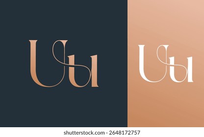Letra inicial UU logotipo design vetor ilustração para casal, casamento e negócios