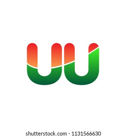Initial Letter UU Logo Lowercase, colorful logotype Modern and Simple Logo Design.