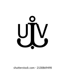 Initial letter UV anchor simple logo.