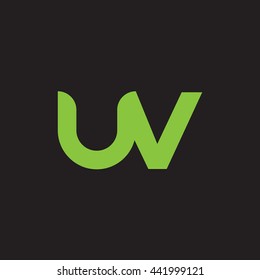 initial letter uv linked round lowercase logo green
