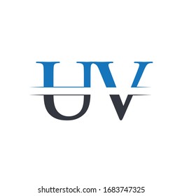 Initial Letter UV Logo Design Vector Template. Business Circle UV Letter Logo Design