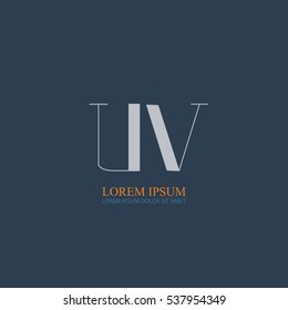initial letter Uv logo design for company identity
