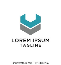 initial letter UV logo template