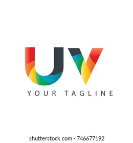 Initial Letter UV Rounded Design Logo