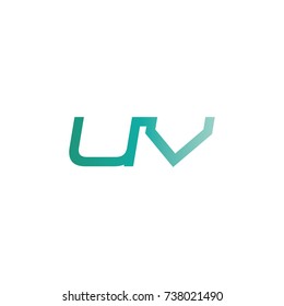 initial letter uv thin logo design