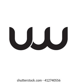 initial letter uw linked round lowercase monogram logo black