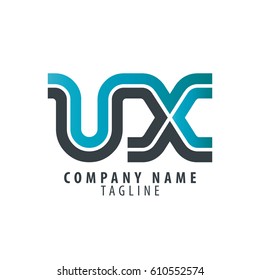 Initial Letter UX Linked Design Logo