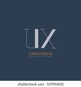initial letter Ux logo design for company identity