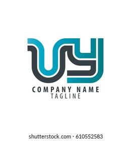 Initial Letter UY Linked Design Logo