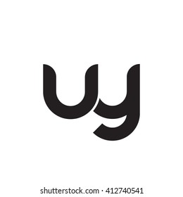 initial letter uy linked round lowercase monogram logo black