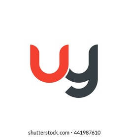 initial letter uy linked round lowercase logo red