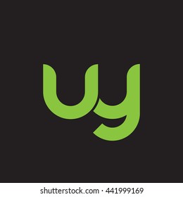 initial letter uy linked round lowercase logo green