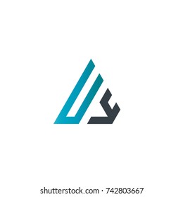 Initial Letter UY Linked Triangle Design Logo