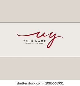 Initial Letter UY Logo - Hand Drawn Signature Logo