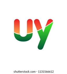 Initial Letter UY Logo Lowercase, colorful logotype Modern and Simple Logo Design.