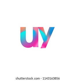 Initial Letter UY Logo Lowercase colorful design, Modern and Simple Logo Design.