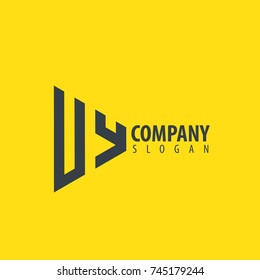 Initial Letter UY VY Linked Triangle Design Logo