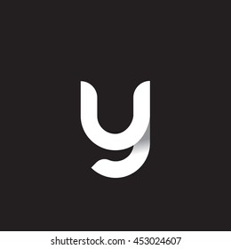 initial letter uy, y, yu, modern linked circle round lowercase logo white black