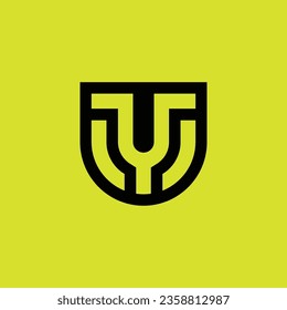 Initial letter UY or YU monogram logo
