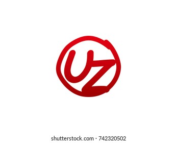 The initial letter UZ handwritten logo