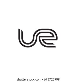 Initial letter uz, linked outline rounded lowercase, monogram black