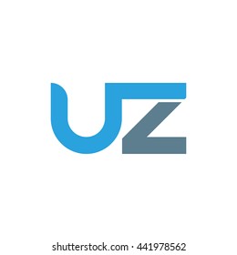 initial letter uz linked round lowercase logo blue