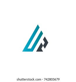 Initial Letter UZ Linked Triangle Design Logo