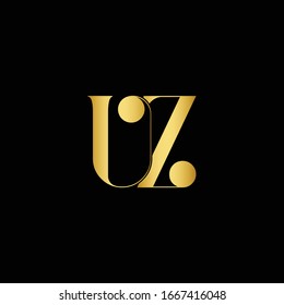 Plantilla de vectores de diseño de logotipo UZ de carta inicial. Diseño de logotipo de carta UZ