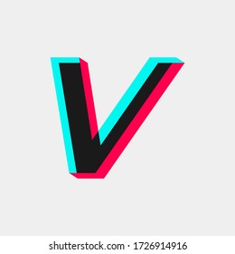 letra inicial V con efecto 3D. logotipo para empresas y empresas