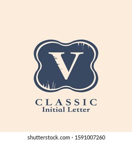 Initial Letter V abstract classic monograme vector design concept logo icon.