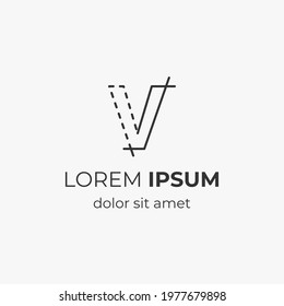 initial letter V with architecture element. logo for company