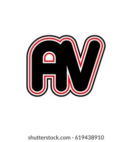 initial letter a and v. av monogram outline logo
