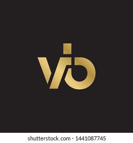 Initial letter v b linked lowercase logo design template elements. Gold letter Isolated on black  background. Suitable for business, consulting group company.