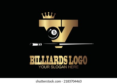 initial Letter V billiard  logo