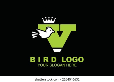 initial Letter V bird  logo