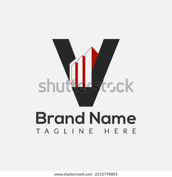 Initial Letter V Building Logo House Stock Vector (Royalty Free ...