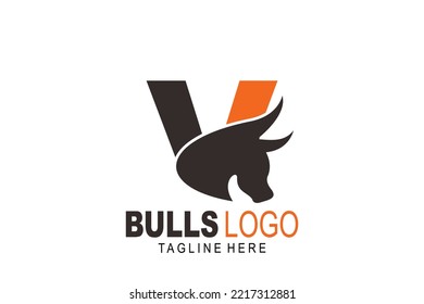 initial Letter V bulls logo