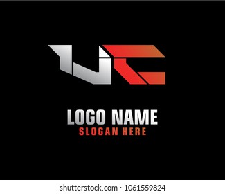 Initial letter V C logo template vector