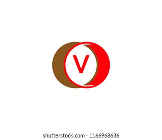 Initial Letter V Circle Icon Vector Logo Template Illustration Design